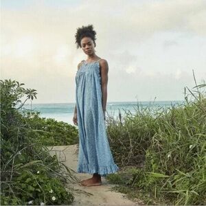 Doen Blue Floral Maxi Dress